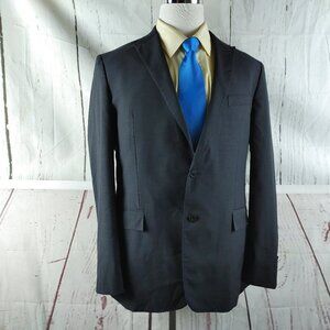 Joe Joseph Abboud Slim Fit 44L Charcoal Micro Checks 2 Button Suit Jacket